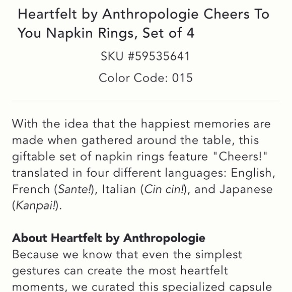 New in box anthropologie napkin rings ceramic - Picture 4 of 5